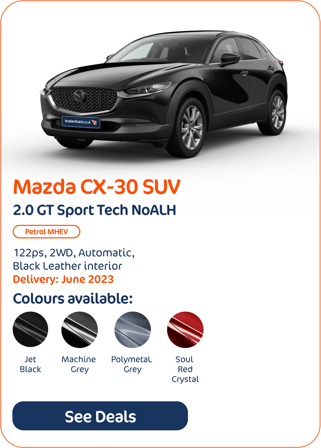 Mazda CX-30 SUV 2.0 GT Sport Tech NoALH - Click to Enquire